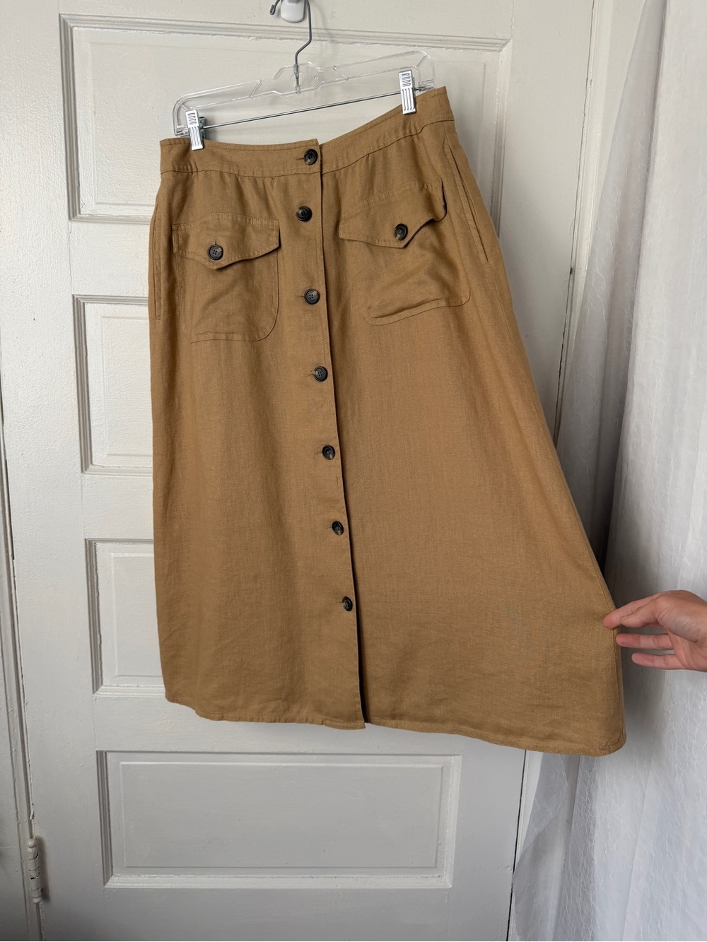 Ralph Lauren NWT Linen Button Front Midi Skirt Pockets Heritage Preppy Teacher - Picture 5 of 14